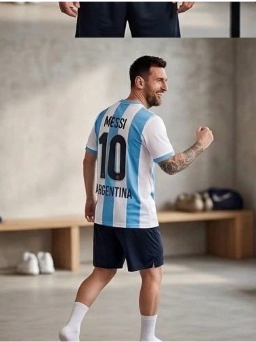 Argentina 10 Football Jersey - Sky Blue & White